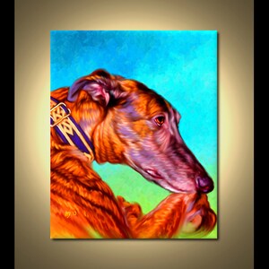 Greyhound Portrait Custom Greyhound Portrait Greyhound Painting From Your Photos Greyhound Art by Iain McDonald image 2