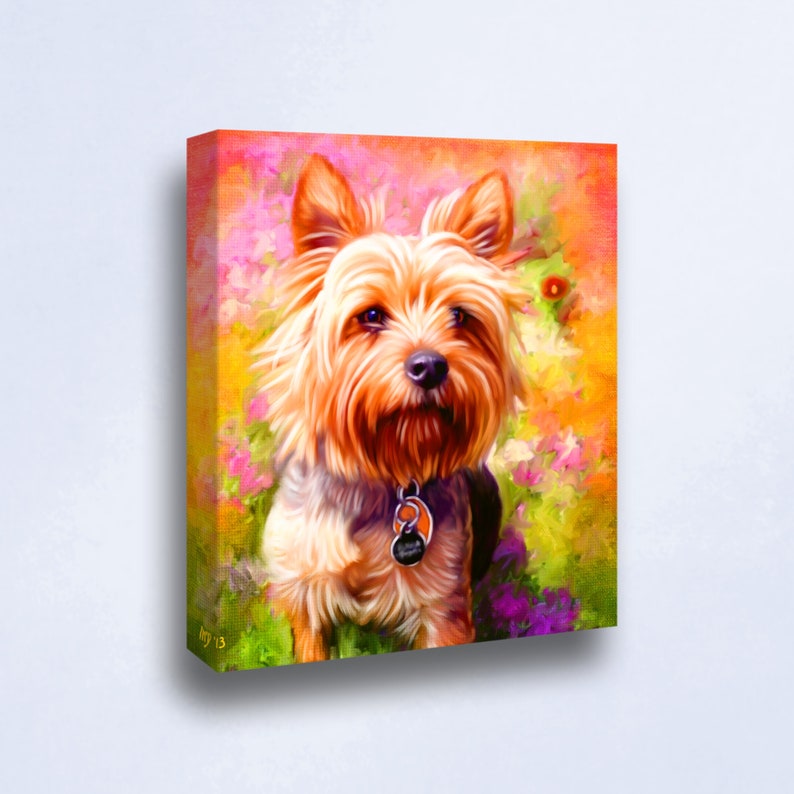 Yorkshire Terrier Portrait Custom Yorkshire Terrier Portrait Yorkshire Terrier Painting From Your Photos Yorkie Art by Iain McDonald image 2