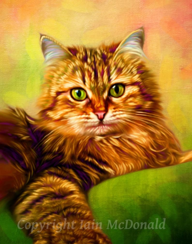 Cat Painting Custom Cat Art from photos. Custom Cat Portrait. image 2