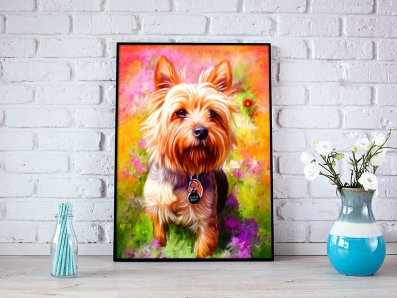 Yorkshire Terrier Portrait Custom Yorkshire Terrier Portrait Yorkshire Terrier Painting From Your Photos Yorkie Art by Iain McDonald image 1