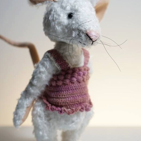 OOAK Handmade Mohair Mouse Nathalie