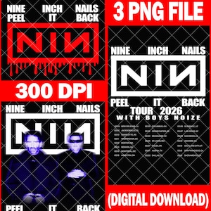 Nine Inch Nails : NIN Tour 2026 PNG File,Fan Art T-Shirt Design (Digital Download)