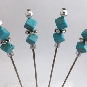 Turquoise Cube Martini and Appetizer Picks