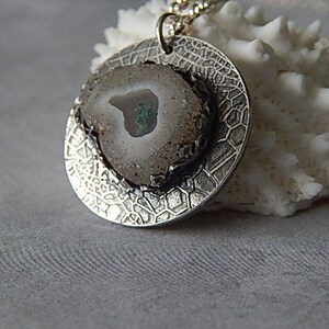 Solar Quartz Necklace, Fine & Sterling Silver, Agate Gemstone Pendant