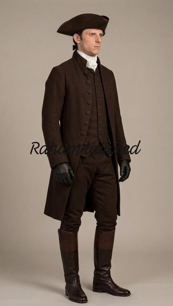Men’s Colonial Brown Frock Coat Outfit 18th Century Historical ...