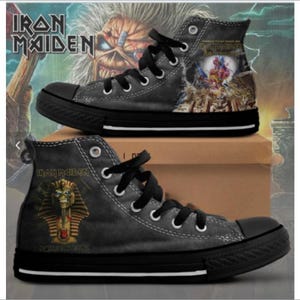 Iron Maiden Custom Black Combat Boots Iron Maiden EMP Signature Collection Unisex Boot Black EU46  main image 2