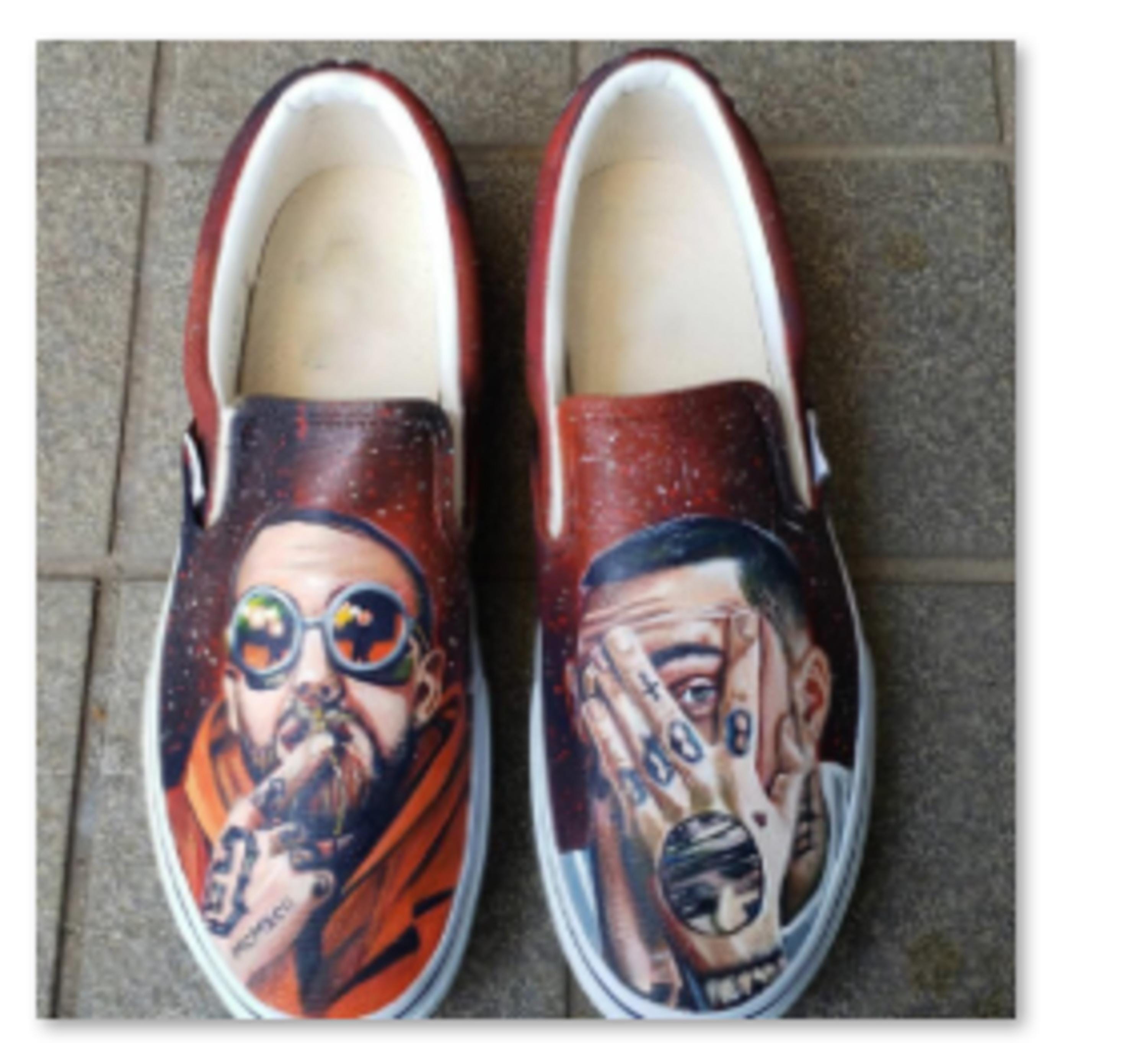 Unisex Custom hand painted Mac Miller vans Where to Buy Mac Miller main image 3