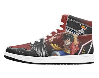 Custom Anime Inspired High Top Sneakers | Pirate Warrior Streetwear Shoes