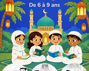 Livre de coloriage pour le Ramadan. Ages 6-9 ans (PDF). 80 dessins uniques et des activités