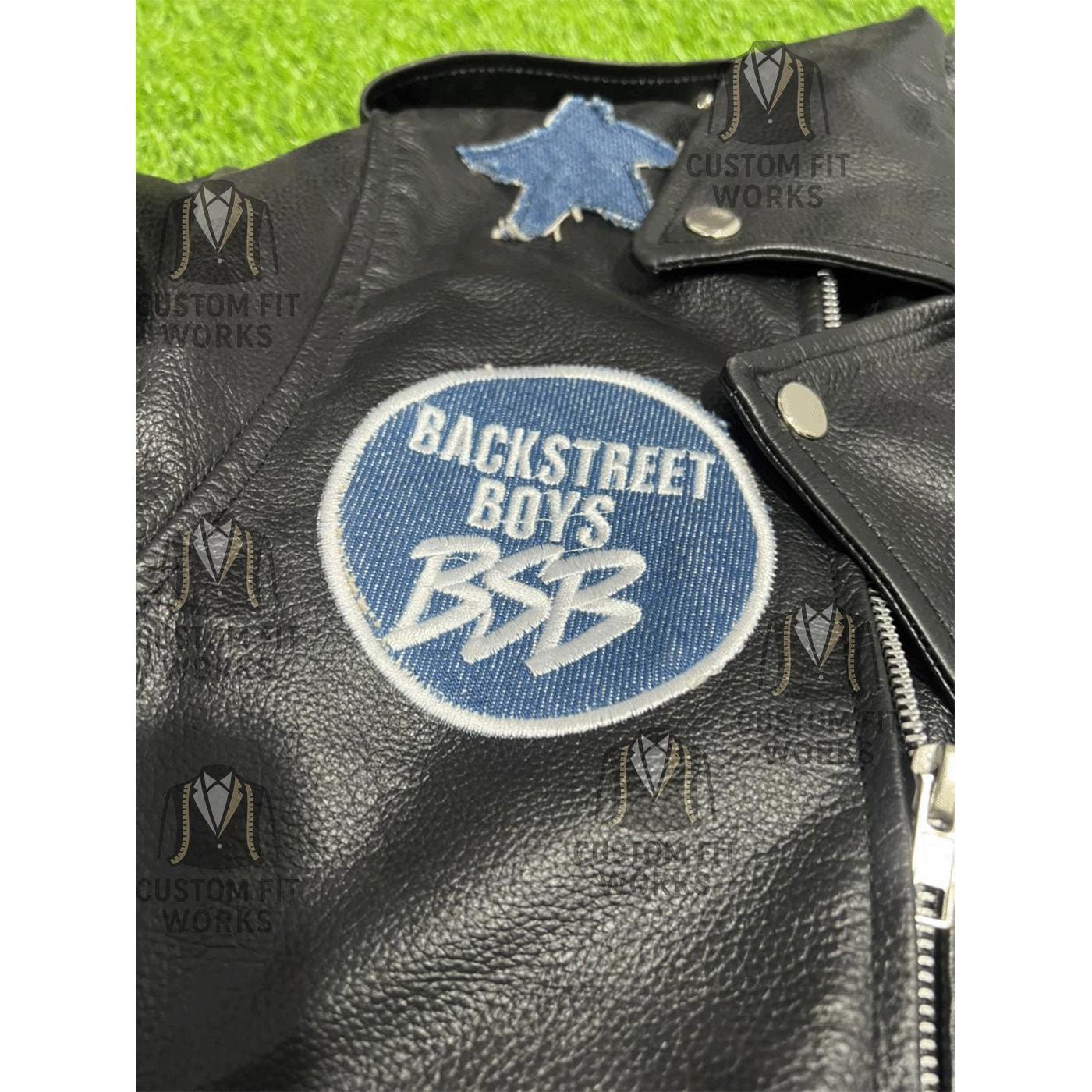 Backstreet Boys Biker Jacket: 90s Fan Apparel With Hand-patched