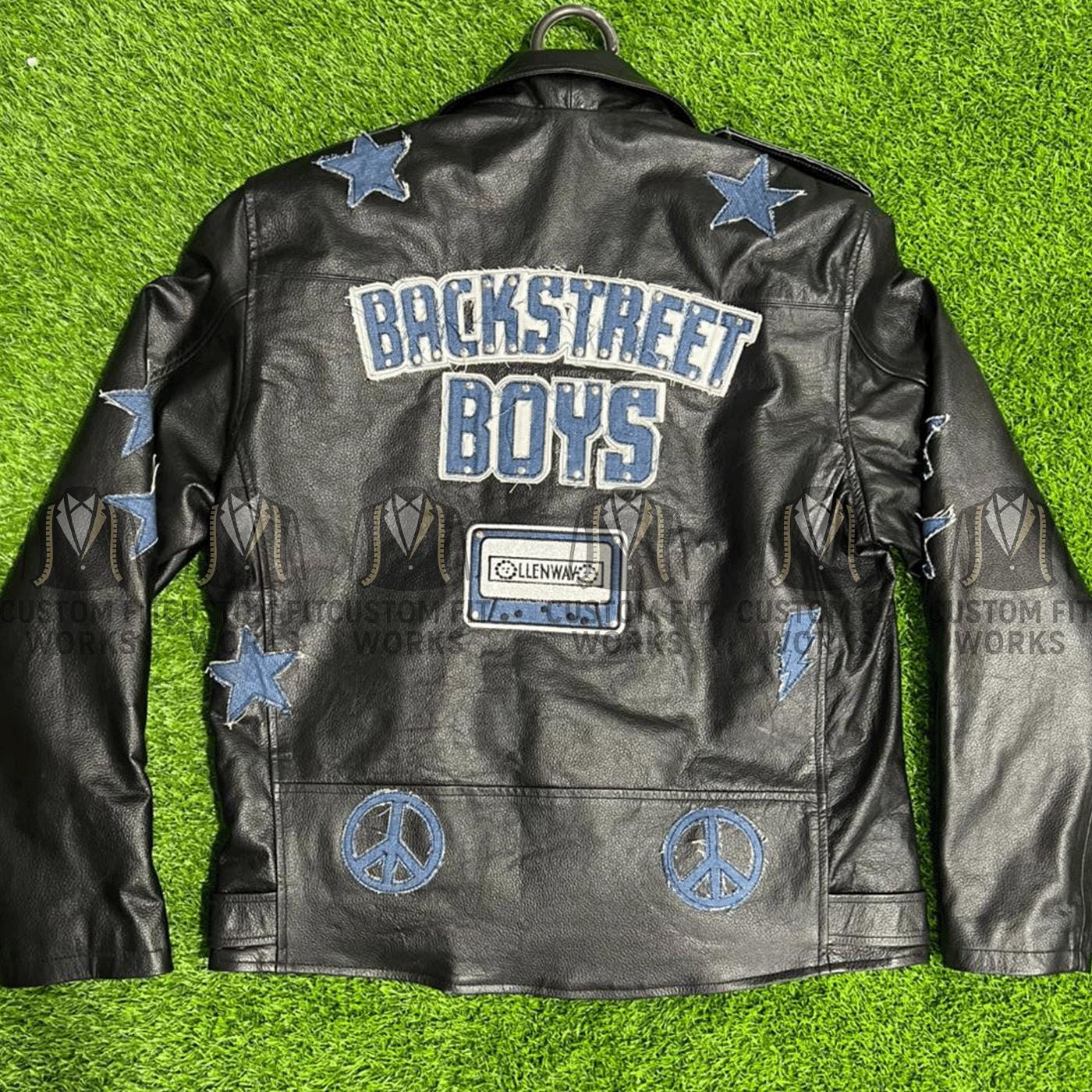 Backstreet Boys Biker Jacket: 90s Fan Apparel With Hand-patched