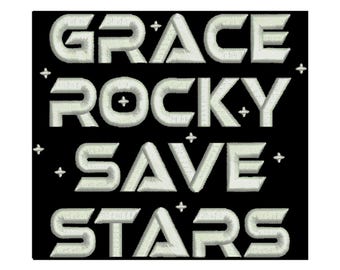 Grace Rocky Save Stars Embroidery Design – Project Hail Mary Patch