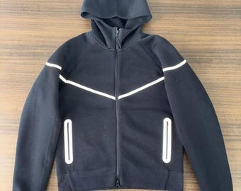 Reflective Tracksuit Set Hoodie & Joggers Black/Grey Streetwear Outfit, Night Visibility Activewear