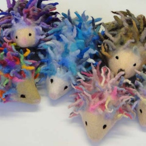 Rainbow coloured Hedgehog Needle Felt Kids Craft Kit to make 3D DIY project, online tutorial image 4