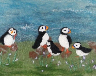 Felt Making Kit to make Puffin picture and online tutorial