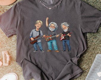 Grateful Dead Band Members Shirt, Bob Weir Jerry Garcia Phil Lesh Tribute Comfort Colors Tee, Classic Rock Jam Band Long Sleeve