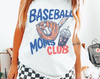Comfort Colors® Baseball Moms Club Crop Tee, Baseball Mama Shirt, Gift for Baseball Mom