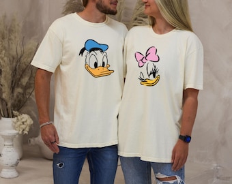 Donald Duck and Daisy Duck Couple Shirt, Cute Donald Duck Daisy Duck Valentine Shirt, Matching Comfort Colors Shirt, Couple Gift Tees