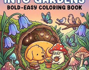 Livro de colorir Jardins Into, Páginas para colorir fáceis e vibrantes para adultos e crianças, Livro de colorir Coco Wyo, Alívio do estresse, 52 páginas sem repetição