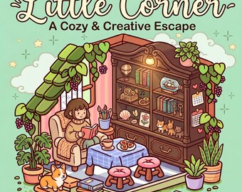 Cantinho: Livro de Colorir | Páginas para Colorir Simples e Divertidas | Arte Fofa para Quarto no Estilo Coco Wyo | PDF para Imprimir