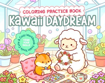 Livro de colorir Kawaii Daydream Coco Wyo, Páginas para colorir Coco Wyo, Livro de atividades com animais em tons pastel, Livro de atividades relaxante Kawaii
