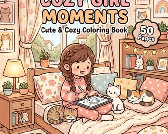 Momentos Aconchegantes de Menina | Livro de Colorir Inspirado em Coco Wyo: Desenhos Divertidos e Simples | Páginas para Colorir Fofas e Kawaii | 50 Páginas em PDF para Imprimir