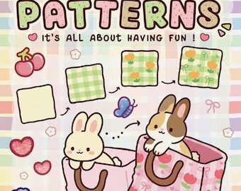 Desenhos para colorir fáceis e divertidos | Como desenhar padrões fofos | Arte kawaii no estilo Coco Wyo | Livro de colorir para imprimir em PDF