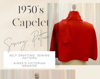 1940's-1950's Cape INSTANT DOWNLOAD Self- Drafted Sewing Pattern Booklet