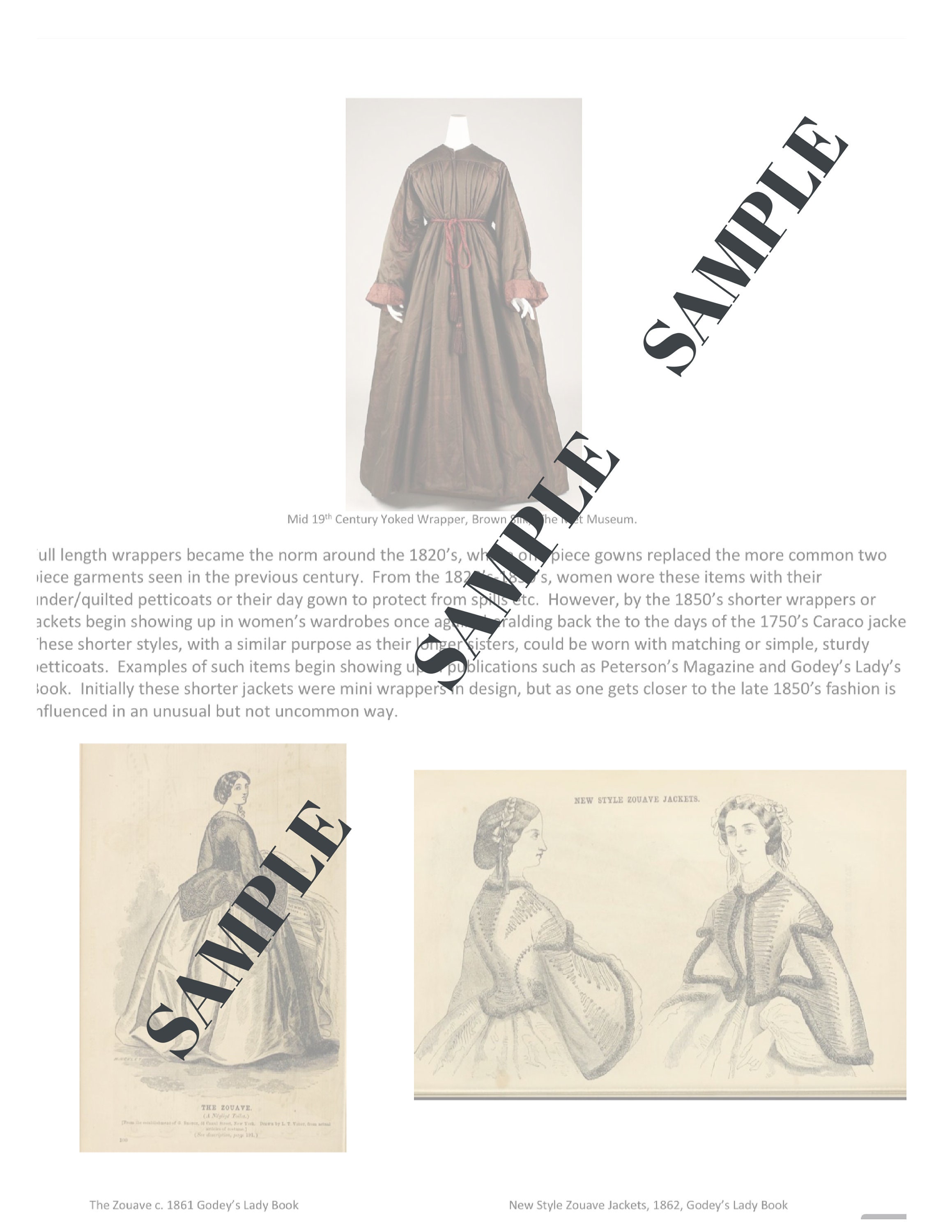 The 1860s Quilted Self-drafted PDF Sewing Pattern Bundle - Etsy