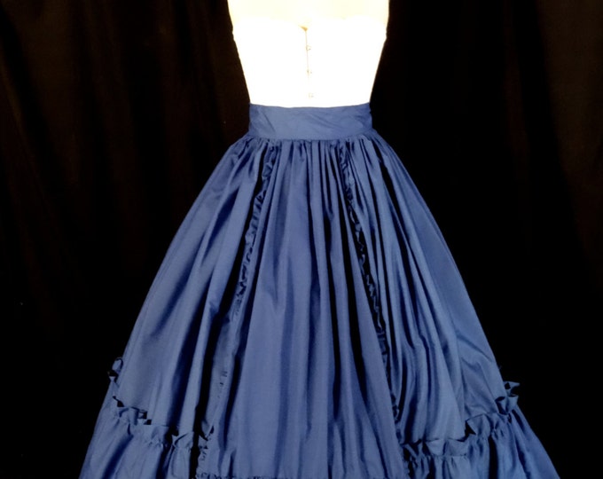 Civil War Royal Blue Ruffled Skirt Etsy