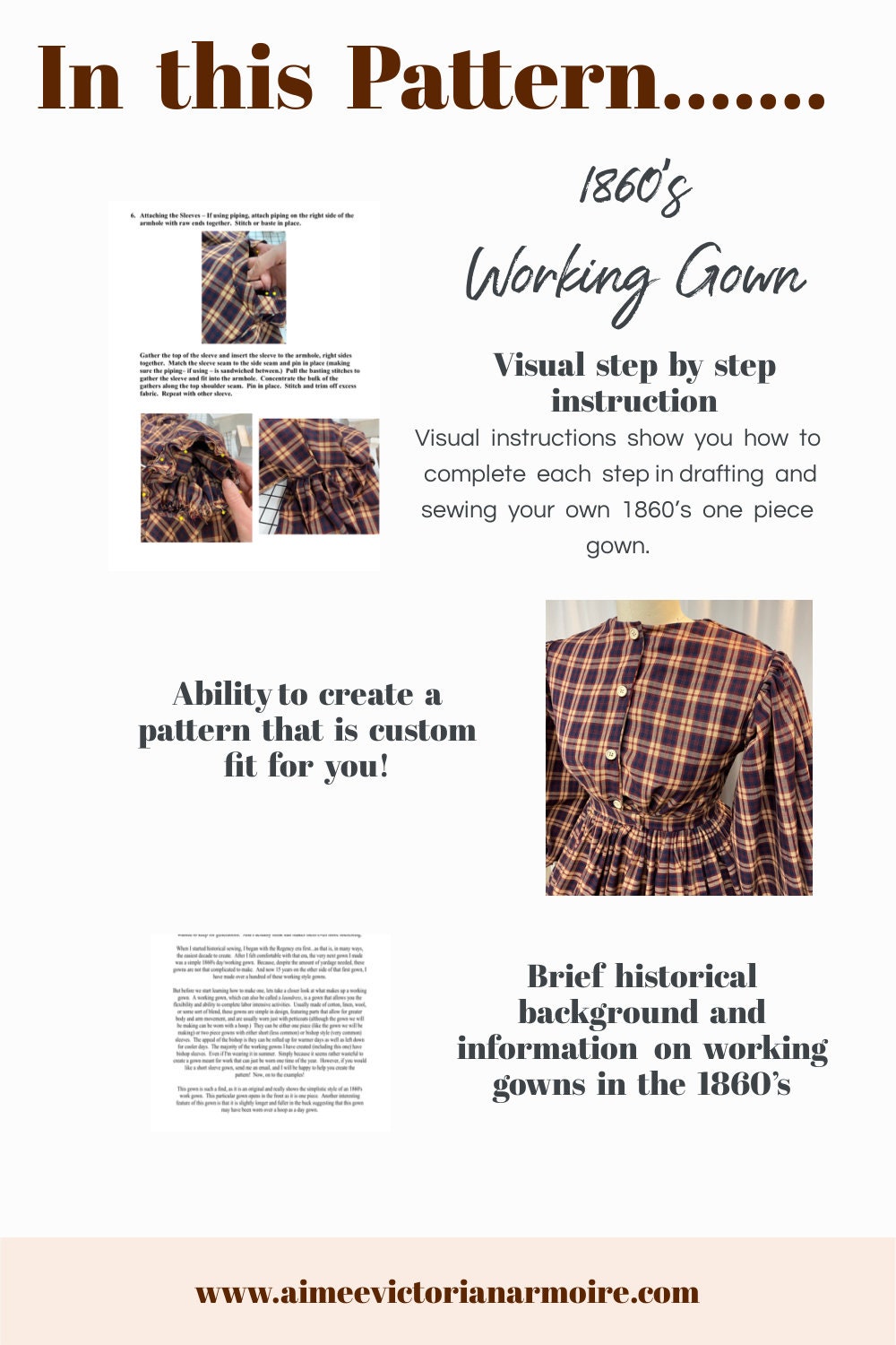 1860s Working Gown Self Drafted Booklet INSTANT DOWNLOAD - Etsy