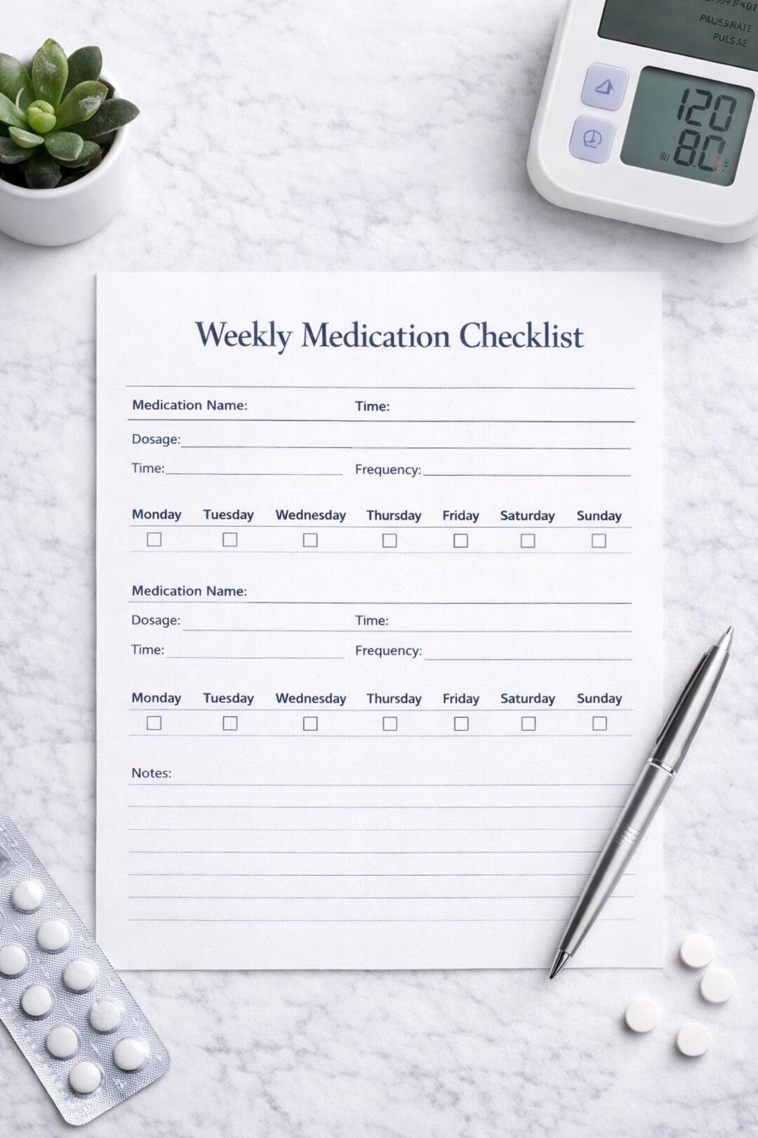 Weekly Medication Checklist Printable – Medicine Tracker PDF - Etsy