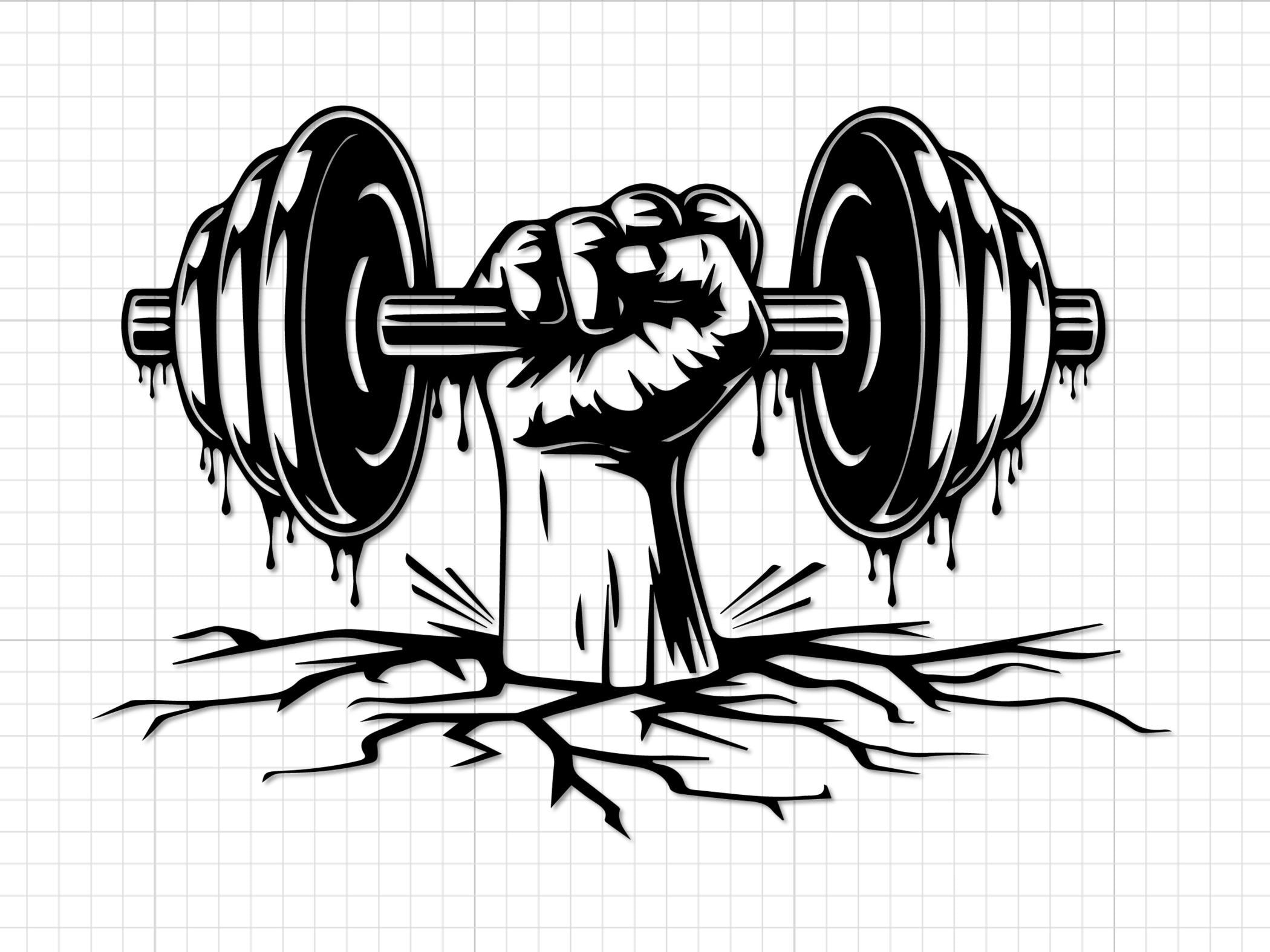 Bannière Motivation Home Gym - Grand Art Mural Warpathic - Vinyle