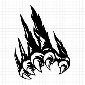 Klaue Flamme SVG PNG: Wildtier Clipart - Cricut Silhouette, digitaler Download