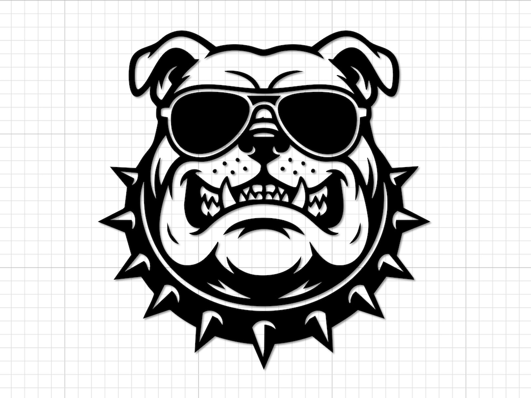 Bulldog SVG PNG: Tough Dog With Sunglasses Design - Cricut Silhouette ...