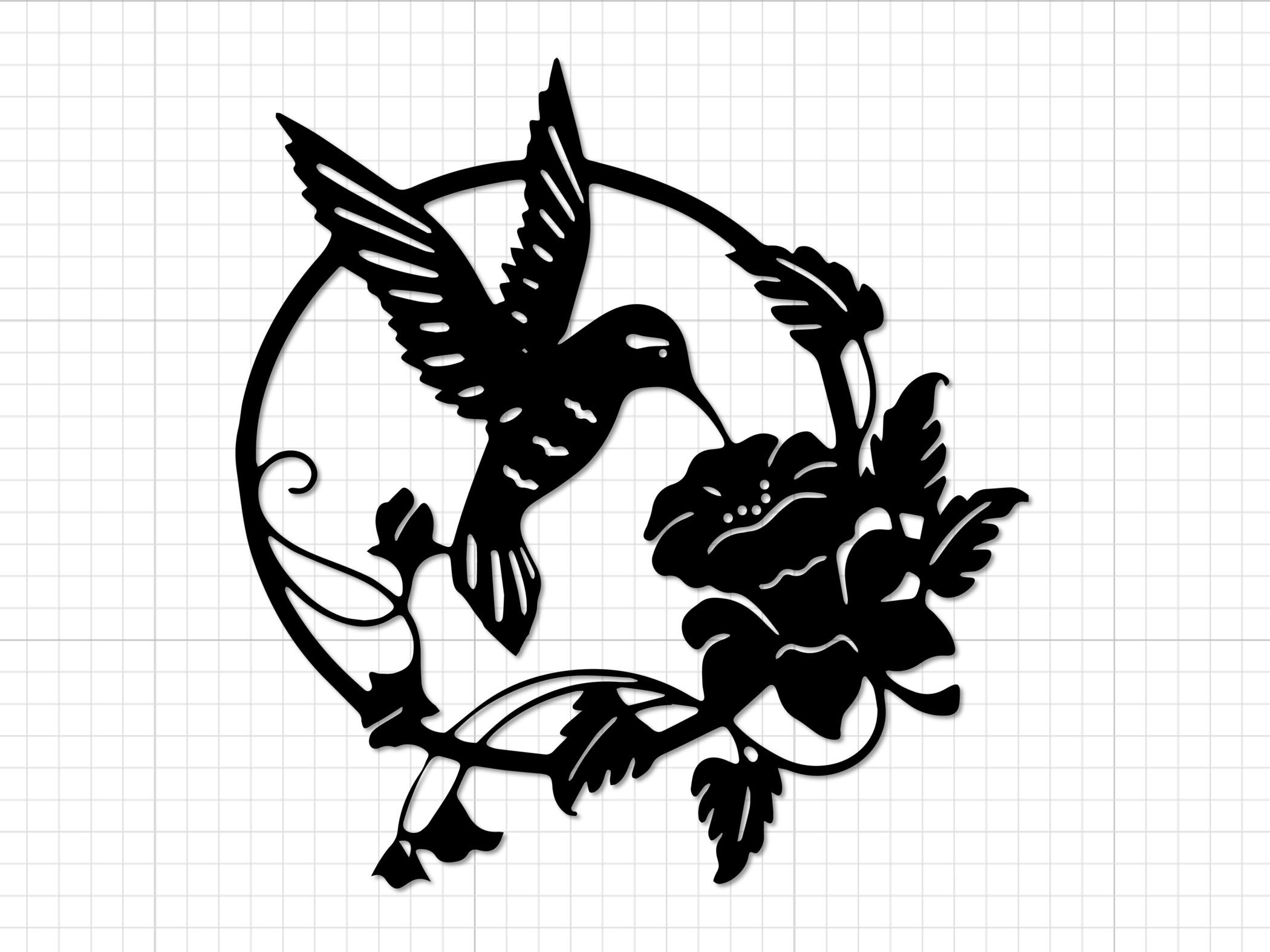 Hummingbird SVG PNG: Floral Bird Circle Design - Cricut Silhouette ...