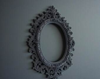 Ornate Gothic Oval Photo Frame, Dark Victorian Wall Decor
