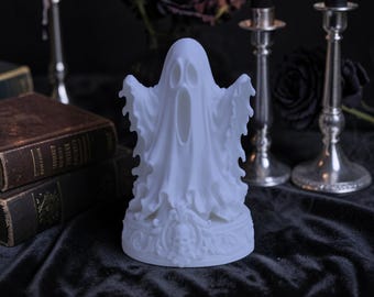 Gothic Ghost Statue, Halloween Ghost Decor, Dark Academia Shelf Ornament, Spooky Gothic Home Decor, Cute Ghost Figure Gift