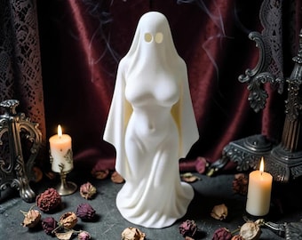Gothic Ghost Statue, Dark Academia Decor, Minimalist Ghost Figurine, Spooky Home Decor, Gothic Shelf Decor, Gothic Decoration, Gift for Her