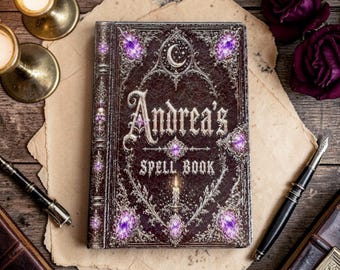 Personalised Gothic Spell Book Notebook, Custom Name Journal, Witchy Notebook, Gothic Journal, Dark Academia Notebook, A5 Notebook Gift