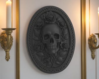 Gothic Skull & Roses Picture Frame, Dark Victorian Home Decor