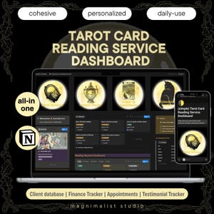 ADHD Tarot Reader Notion Dashboard | Client, Finance, and Appointments Tracker (Digital Download)