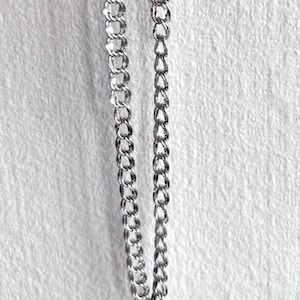 Sterling Silver Double Curb Link Chain Necklace | Rhodium Plated, Tarnish Resistant (4.5mm)