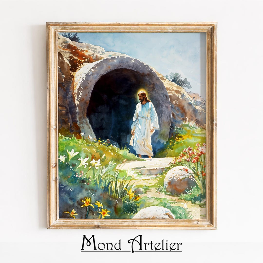 Jesus Resurrection Empty Tomb Digital Download - Christian Wall Art ...