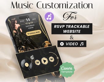 Servicio de música personalizada para la página web de confirmación de asistencia y las invitaciones en vídeo.