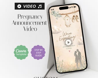 Editable Pregnancy Announcement Video Template (Canva), Ultrasound Reveal, Baby On Way