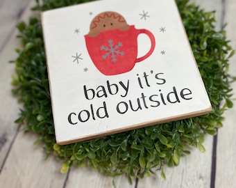 Tiered Tray, gingerbread theme, shelf sitter block, christmas sign,holiday decor, tiered tray accessory, mini sign, Christmas,small signs