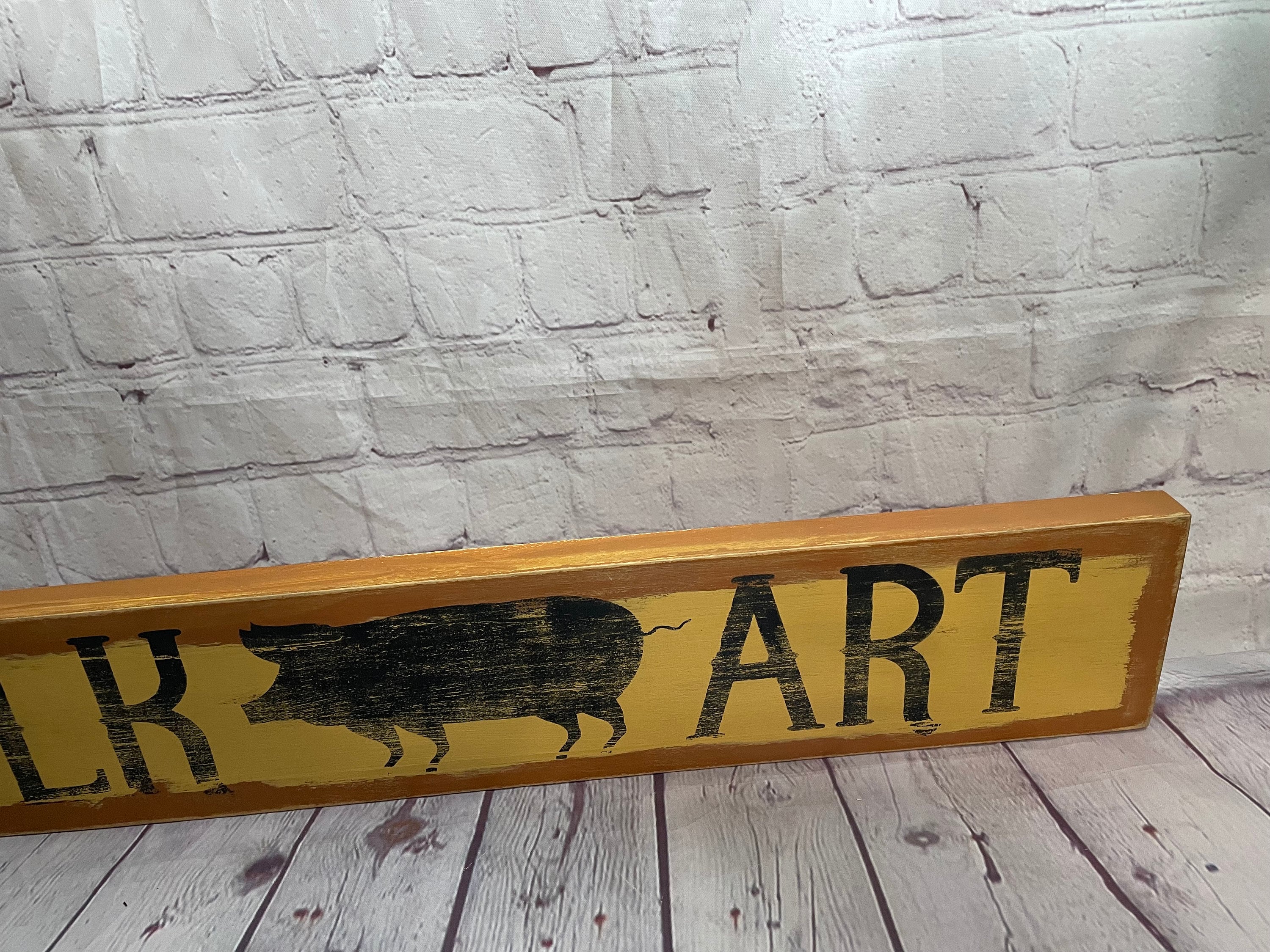 Rustic Animal Sign Folk Art Pig Wood Sign, Primitive, Farmhouse, Rustic, Colonial - Etsy