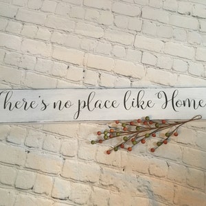 There&#39;s No Place Like Home wood sign/kitchen/rustic/home decor/country/primitive/wall decor/shabby chic/distressed/farmhouse style/family