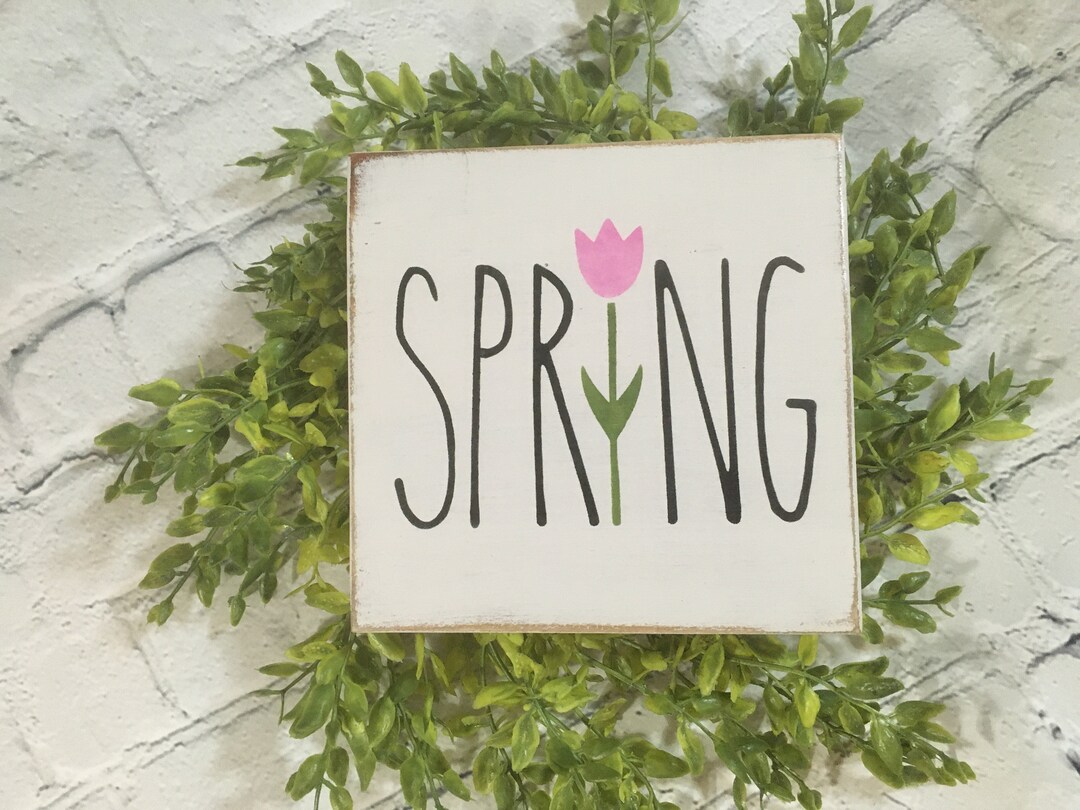 Spring Mini Sign, Tiered Tray, Shelf Sitter Block, Farmhouse, Home ...